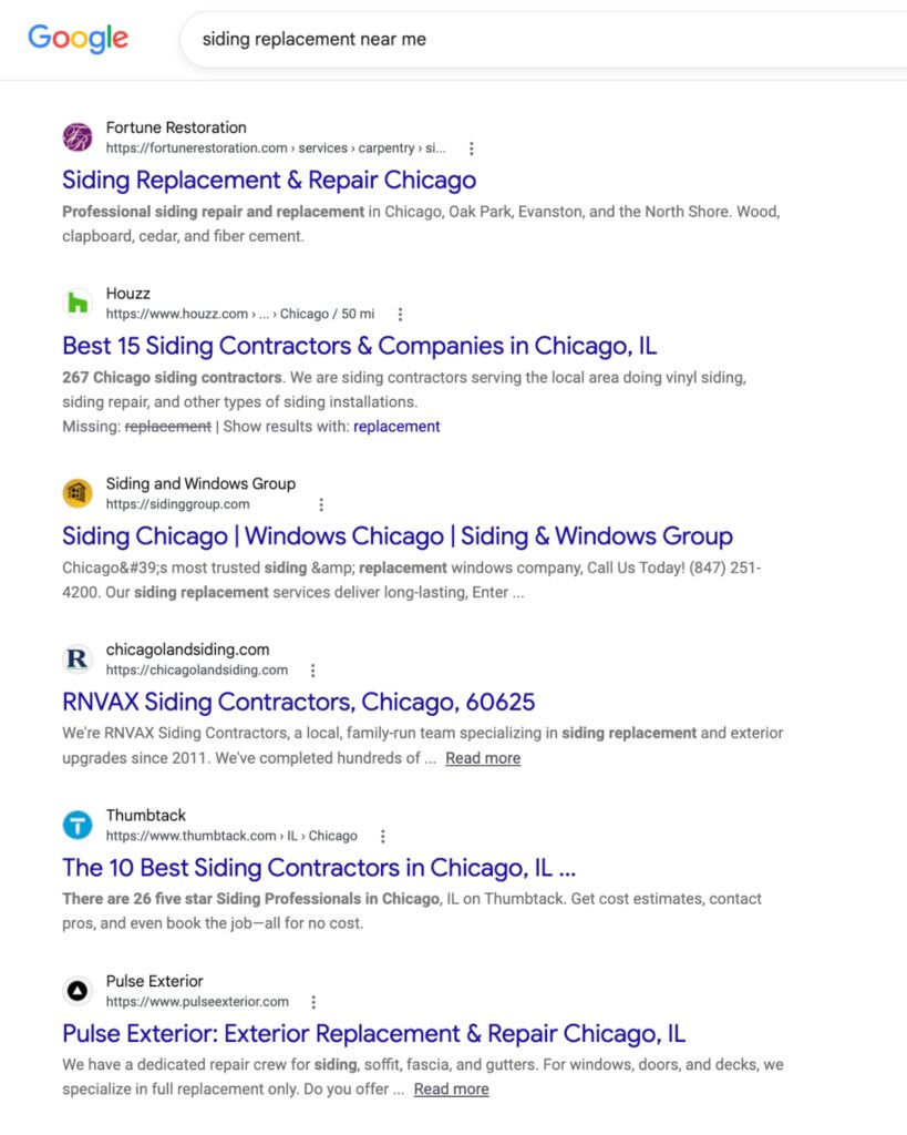 Google SERP Page